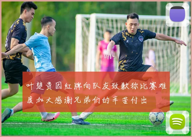 叶楚贵因红牌向队友致歉称比赛难度加大感谢兄弟们的辛苦付出